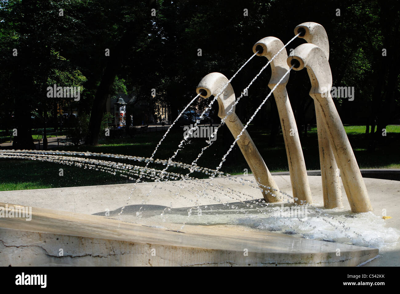 Water fountain "Chopin's piano" sculpture designed by Maria Jarema