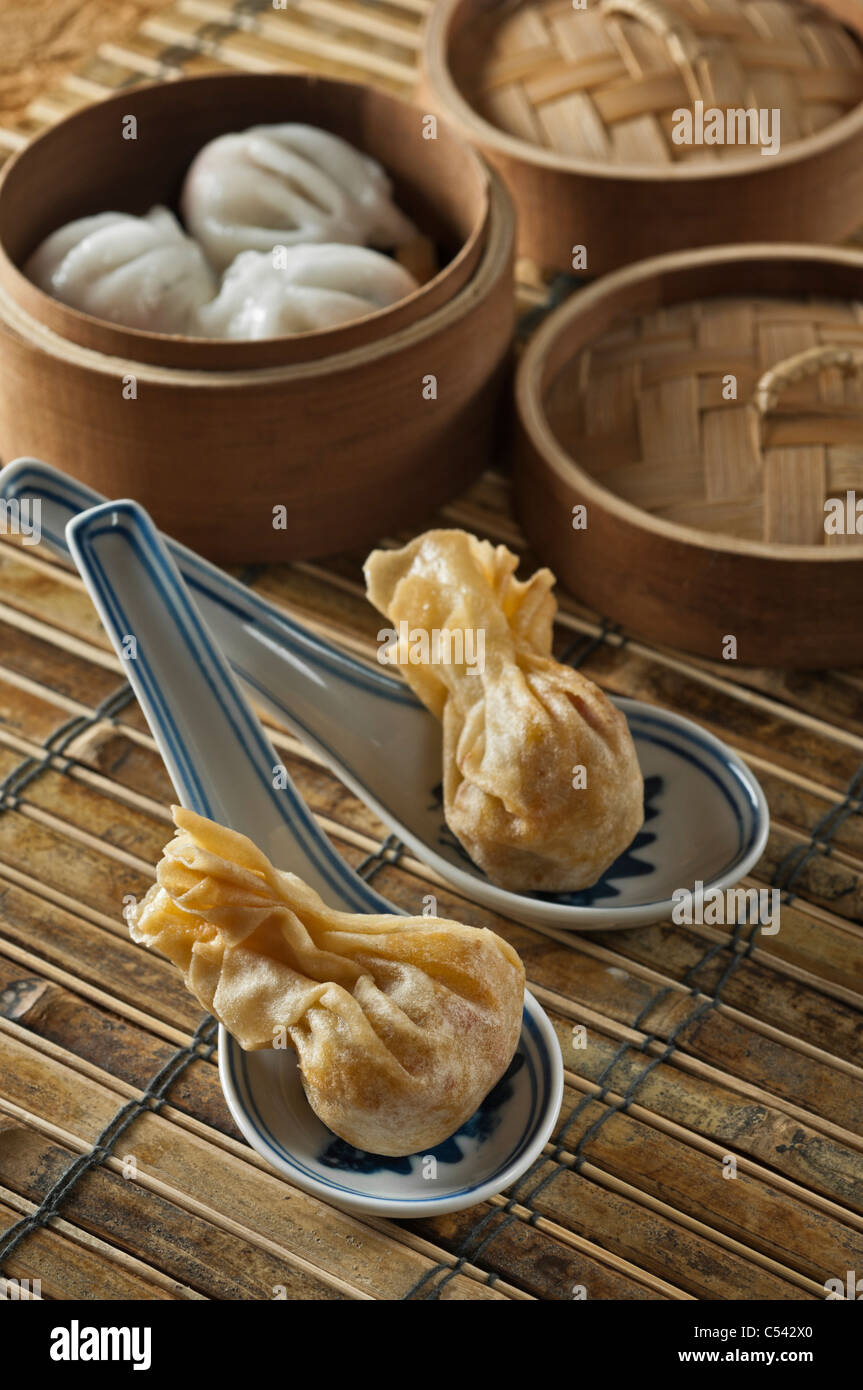 Chinese Dumplings Basket Stock Photos & Chinese Dumplings Basket Stock