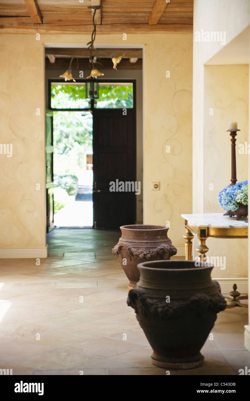 Pot In House Home interiors with pot Stock Photo - Alamy