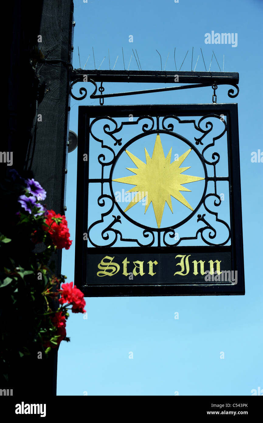 Sign outside the Star Inn in the centre of Alfriston, it dates back ...