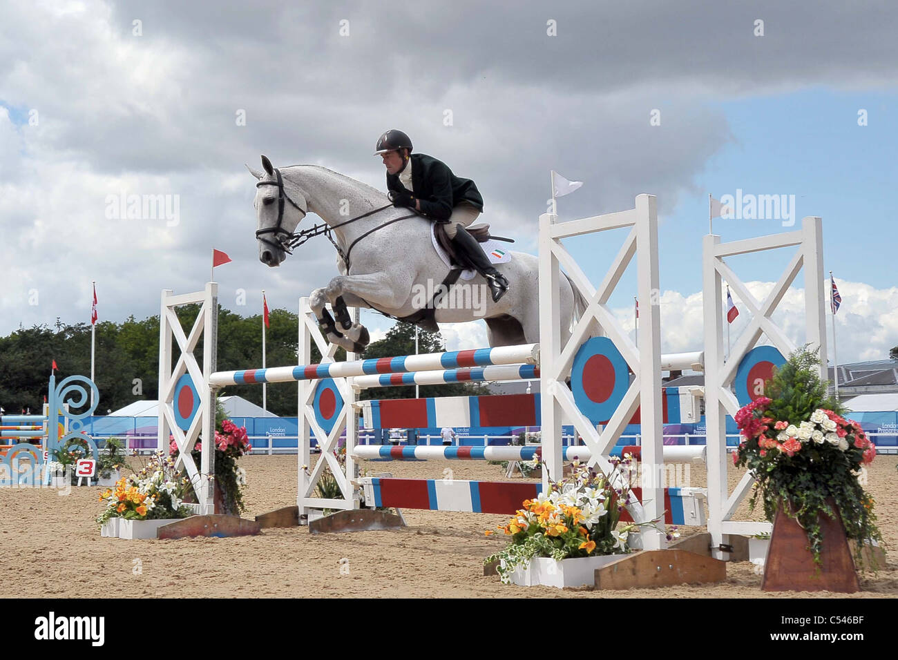 Joseph Murphy riding Chuckelberry (Ireland) jumps the last fence. Show