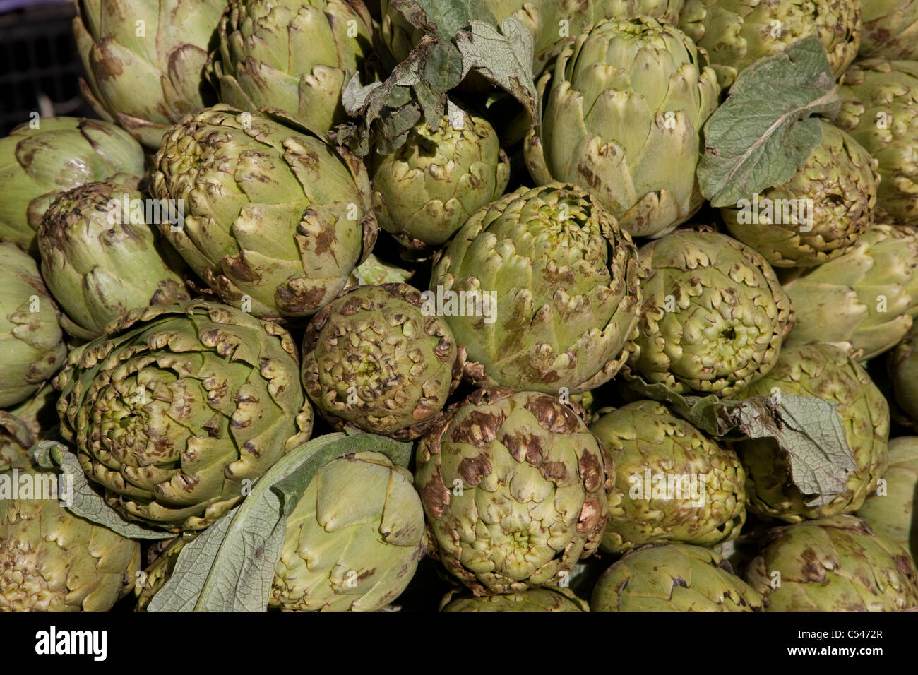Artichokes for Sale on Market Stall Stock Photo Alamy