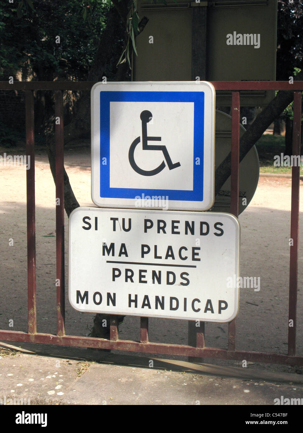 French disabled parking sign space hires stock photography and images
