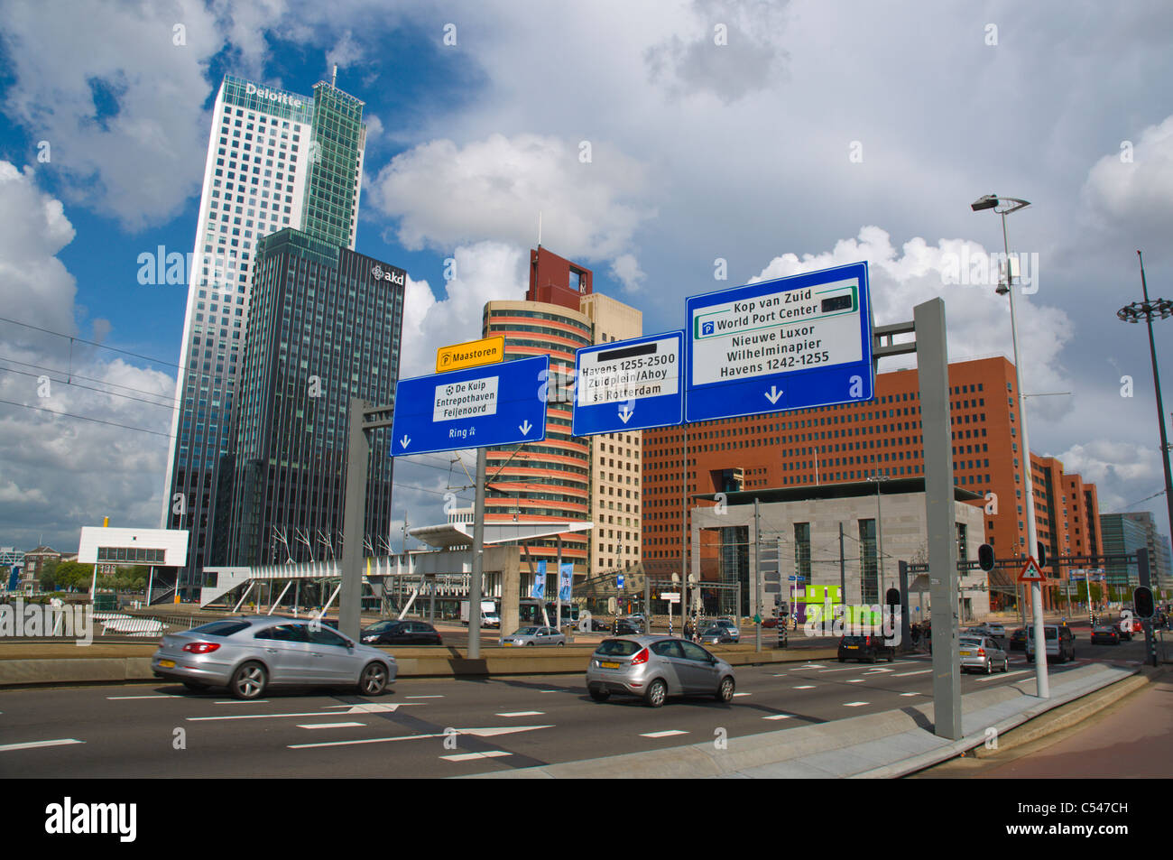 Posthumalaan street Kop van Zuid district Rotterdam the province of South Holland the Netherlands Europe Stock Photo