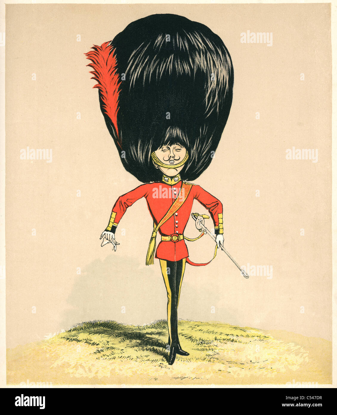Caricature of a Guardsman from the British Army Stock Photo