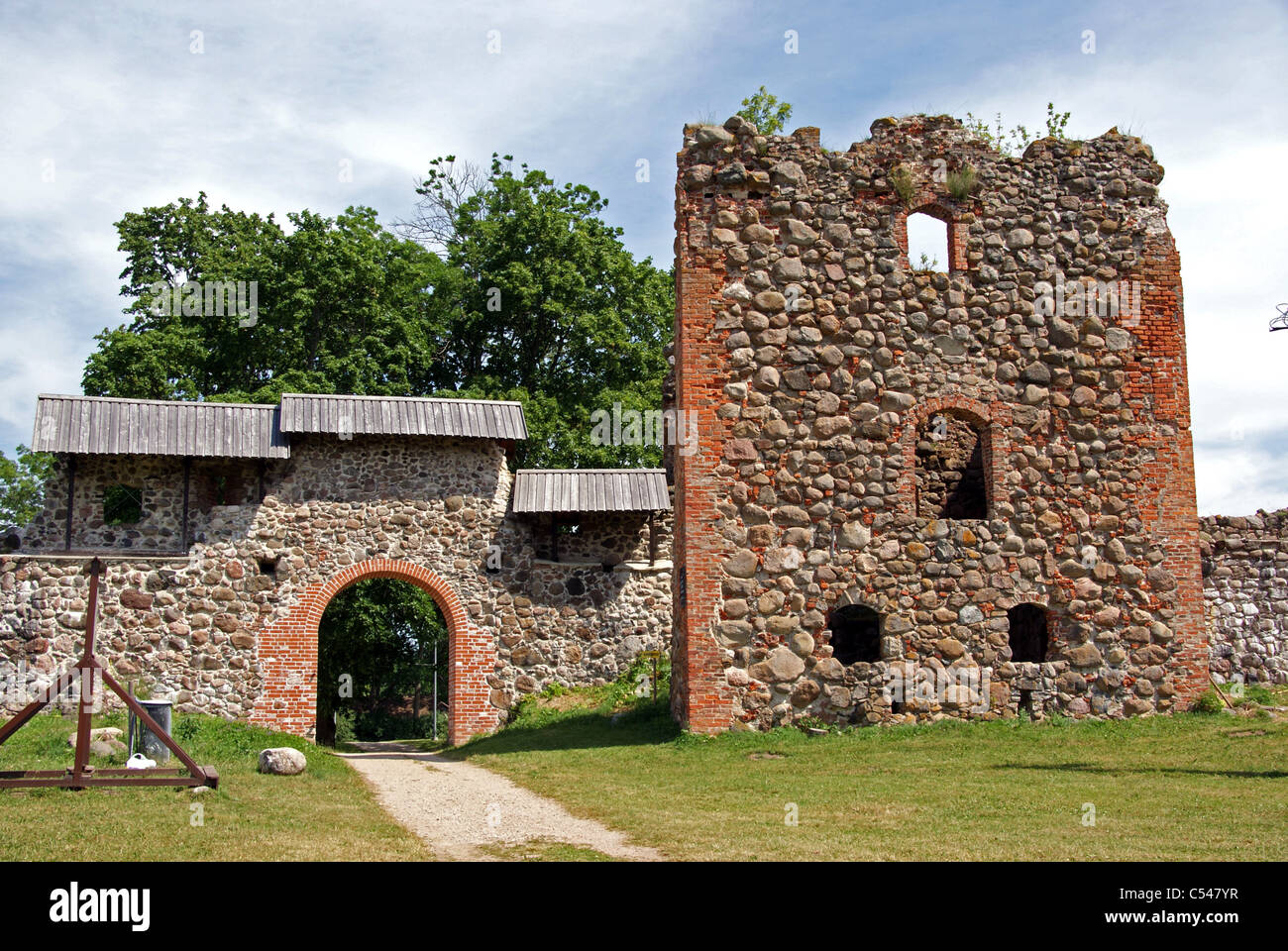 Estonia. Karksi-Nuia. Ruins of a castle . 13 century Stock Photo