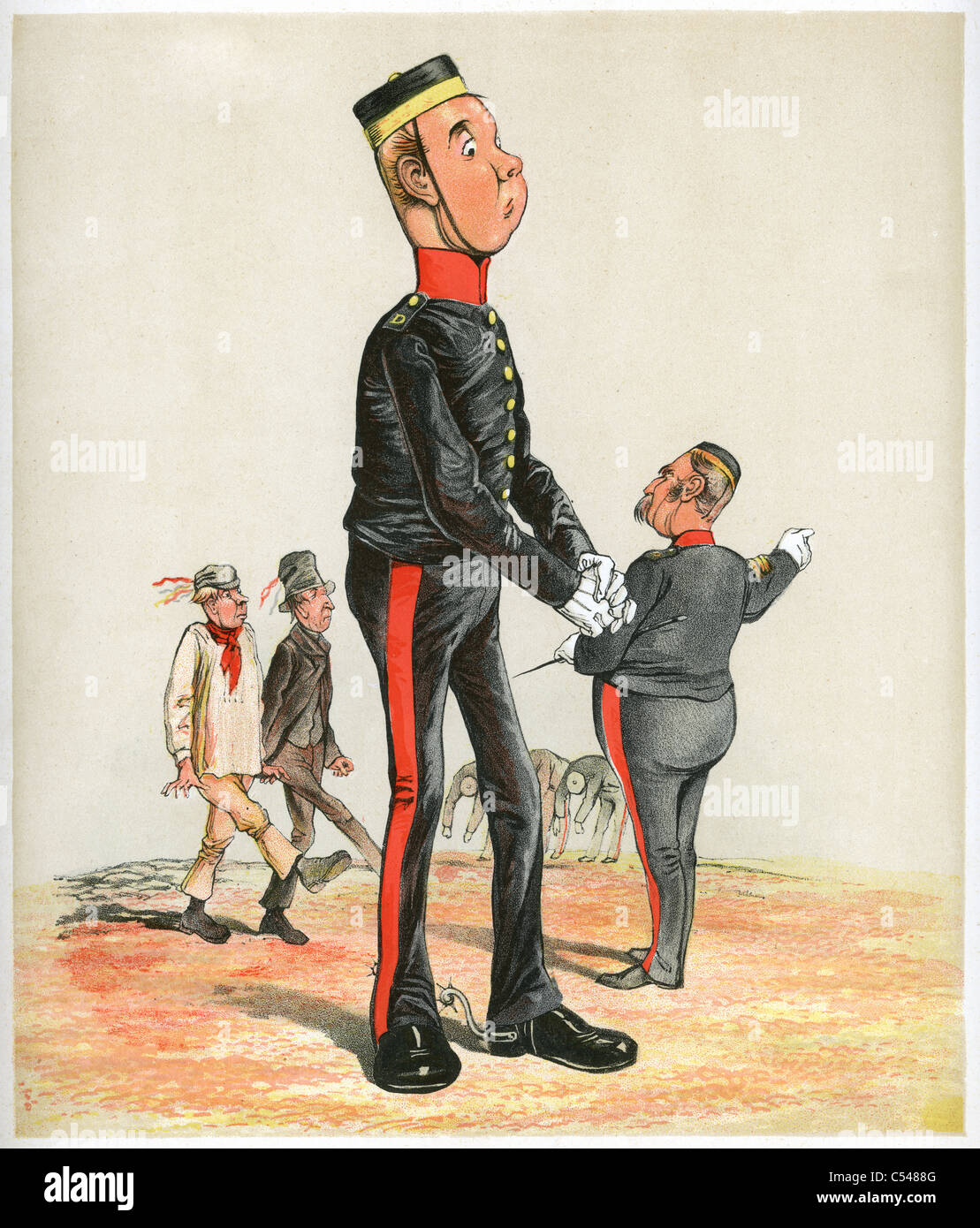 Caricature of a new recruit to the British Army Stock Photo