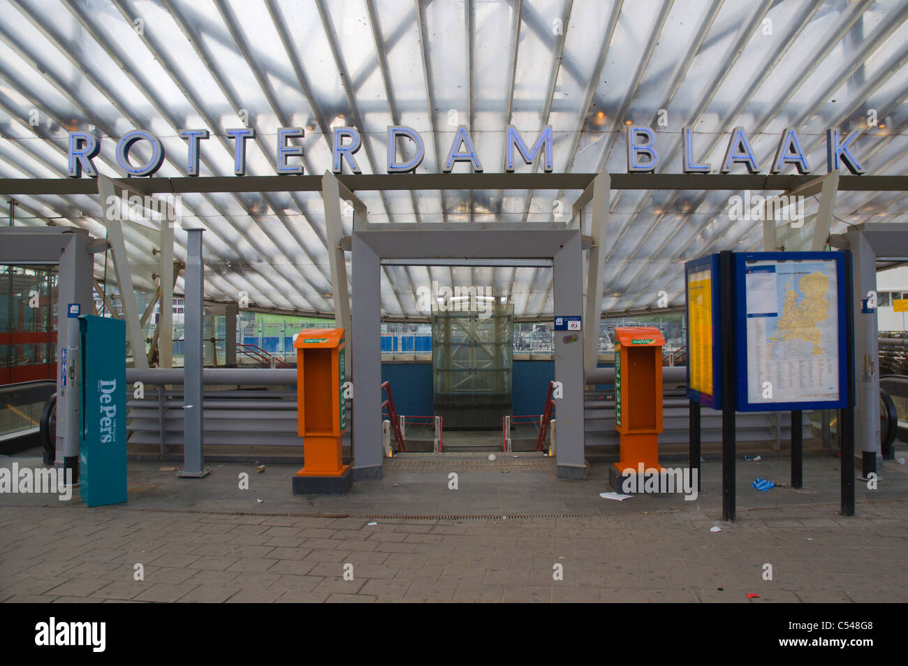 Rotterdam Blaak metro station exterior Rotterdam the province of South Holland the Netherlands Europe Stock Photo