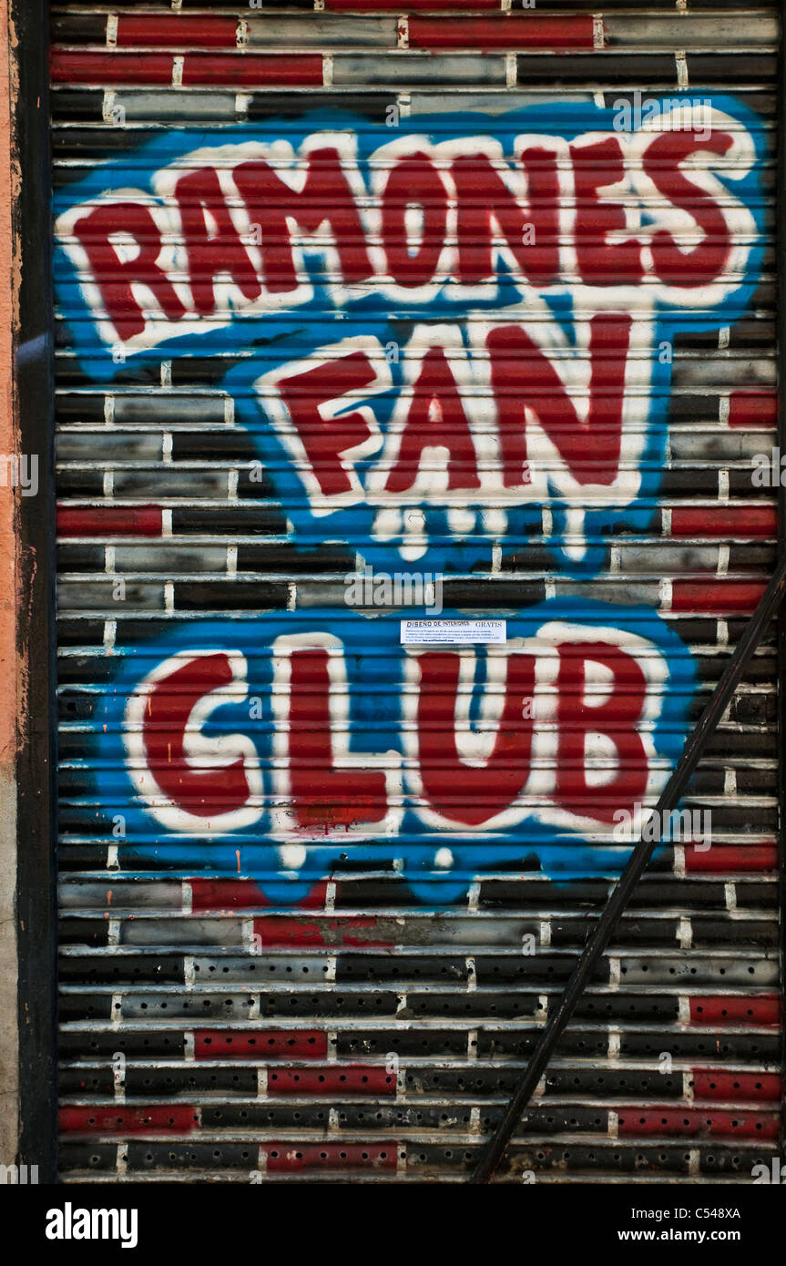 Street art, Ramones Fan Club, Malasana, Madrid, Spain Stock Photo