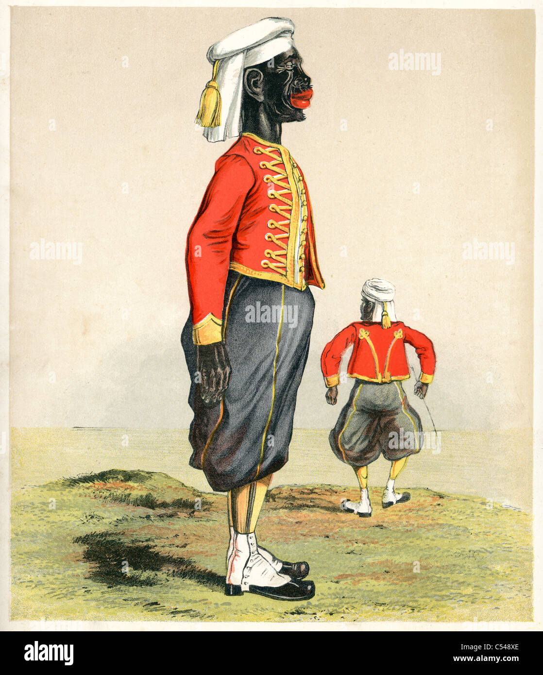 Caricature of a soldier (Zouave) from the West India Regiment Stock Photo