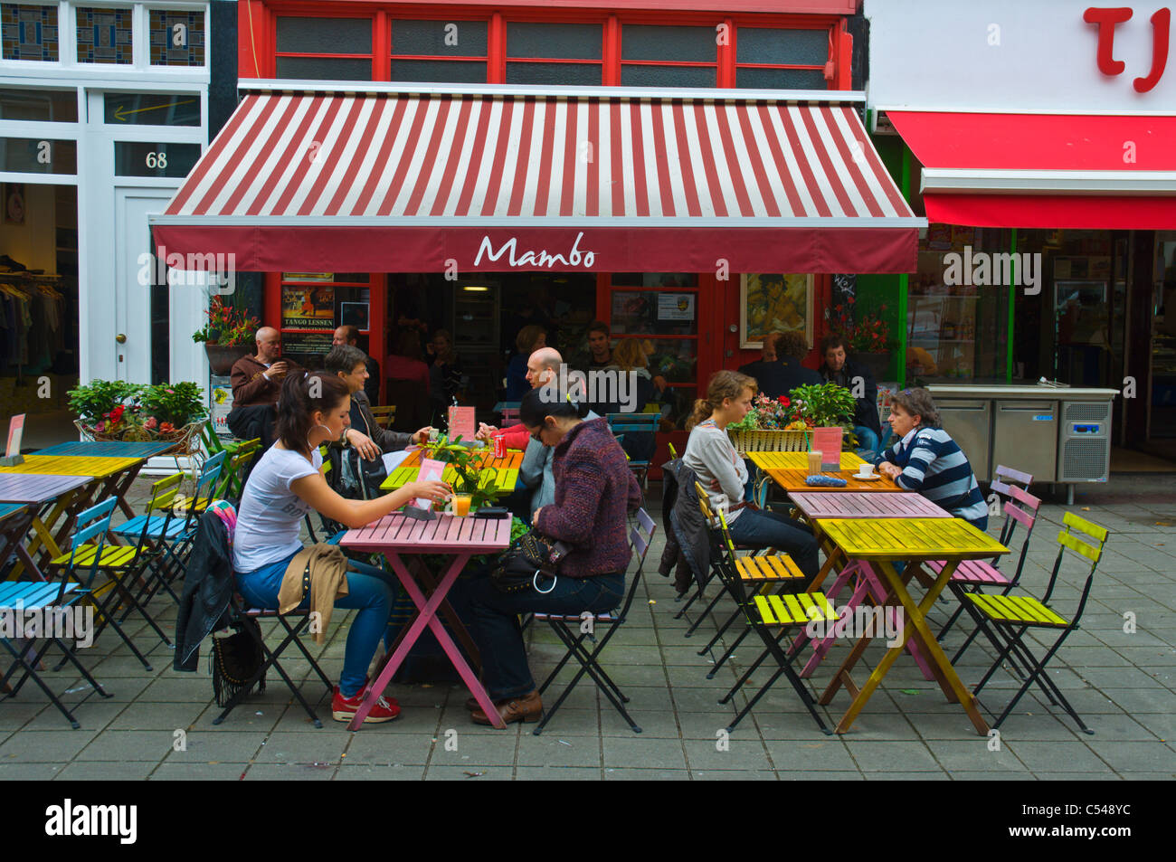 Mambo cafe and restaurant exterior at Albert Cuypmarkt market de Pijp district Amsterdam the Netherlands Europe Stock Photo