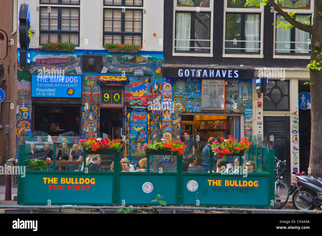 Bulldog coffee shop Oudezijds Voorburgwal canal street central Amsterdam the Netherlands Europe Stock Photo