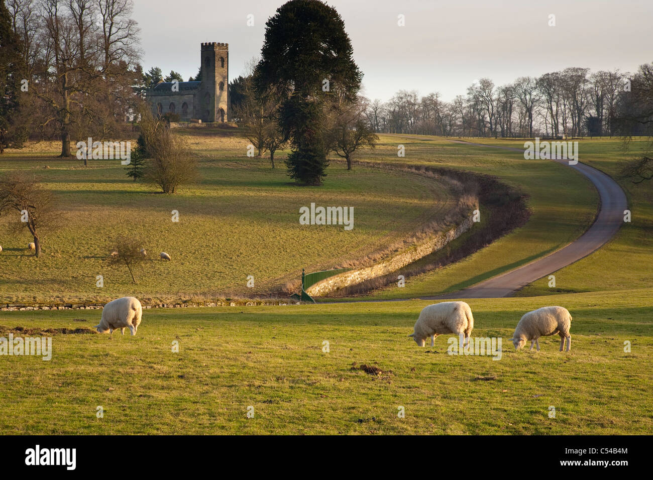 The church at Calke Abbey Stock Photo Alamy