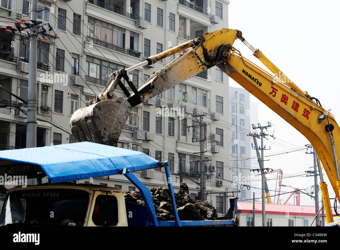 A mechanical digger in Shanghai Stock Photo