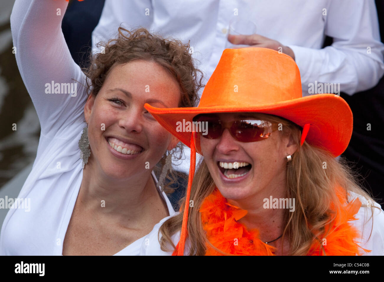 The Netherlands, Amsterdam. Queens Day is a unique night and day carnival like event on 30th of April each year. Stock Photo