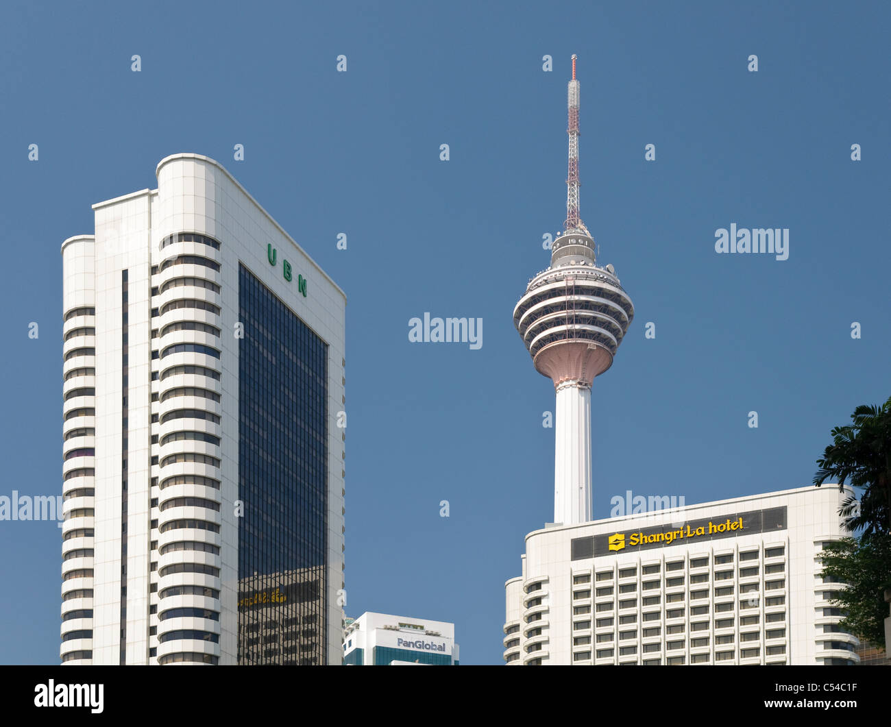 Menara TV Tower and office buildings, Kuala Lumpur, Malaysia, Southeast Asia, Asia Stock Photo