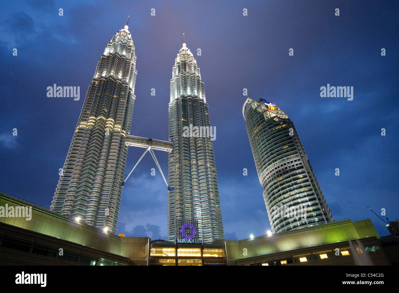 Petronas Twin Towers illuminated at night, Kuala Lumpur, Malaysia, Southeast Asia, Asia Stock Photo
