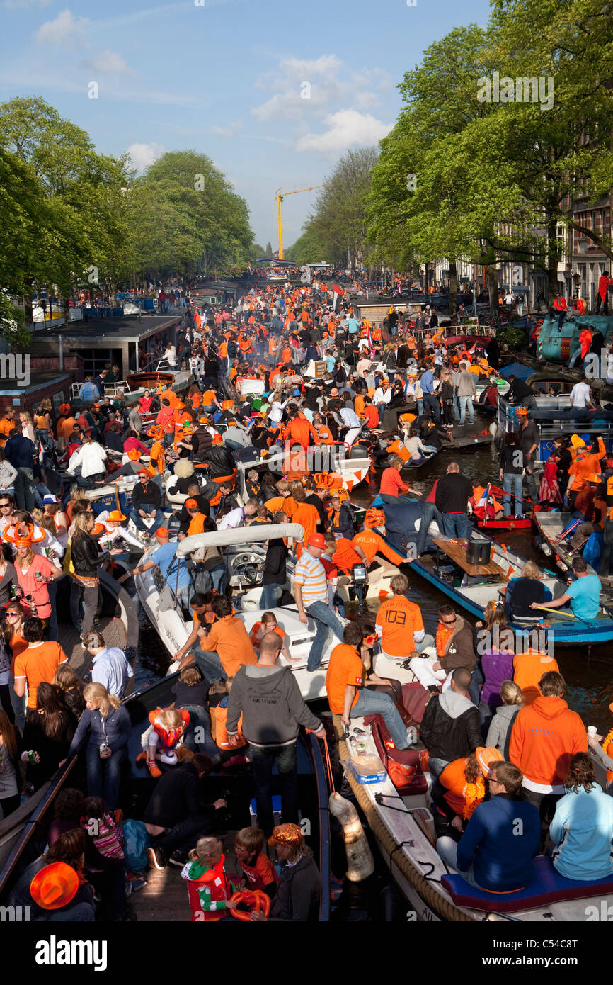 The Netherlands, Amsterdam. Queens Day is a unique night and day