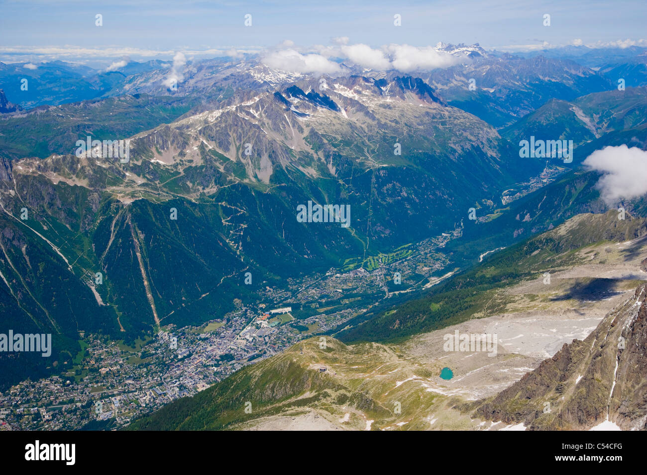 Chamonix Valley from Aiguille Du Midi, Chamonix, France, Mont Blanc