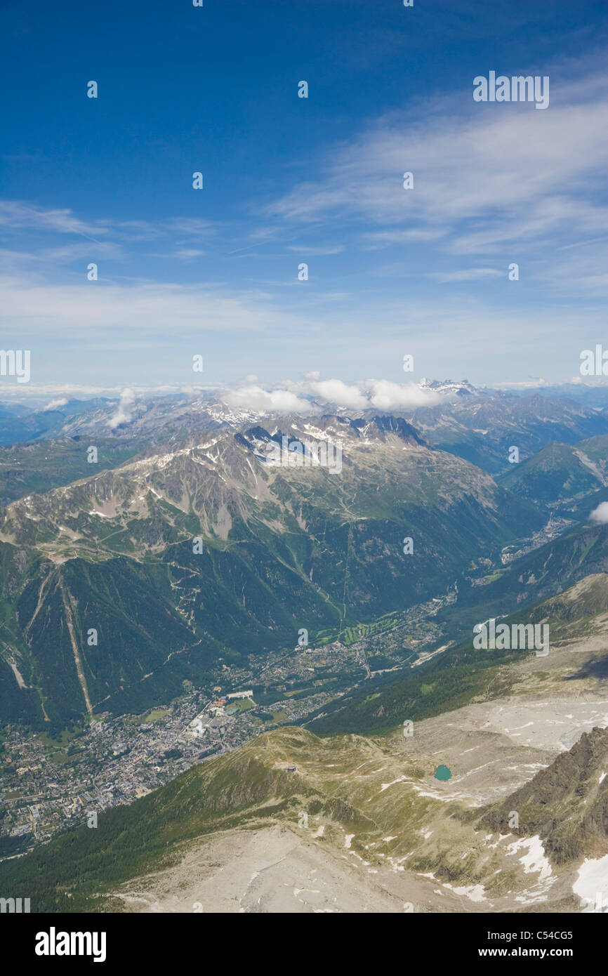 Chamonix Valley from Aiguille Du Midi, Chamonix, France, Mont Blanc