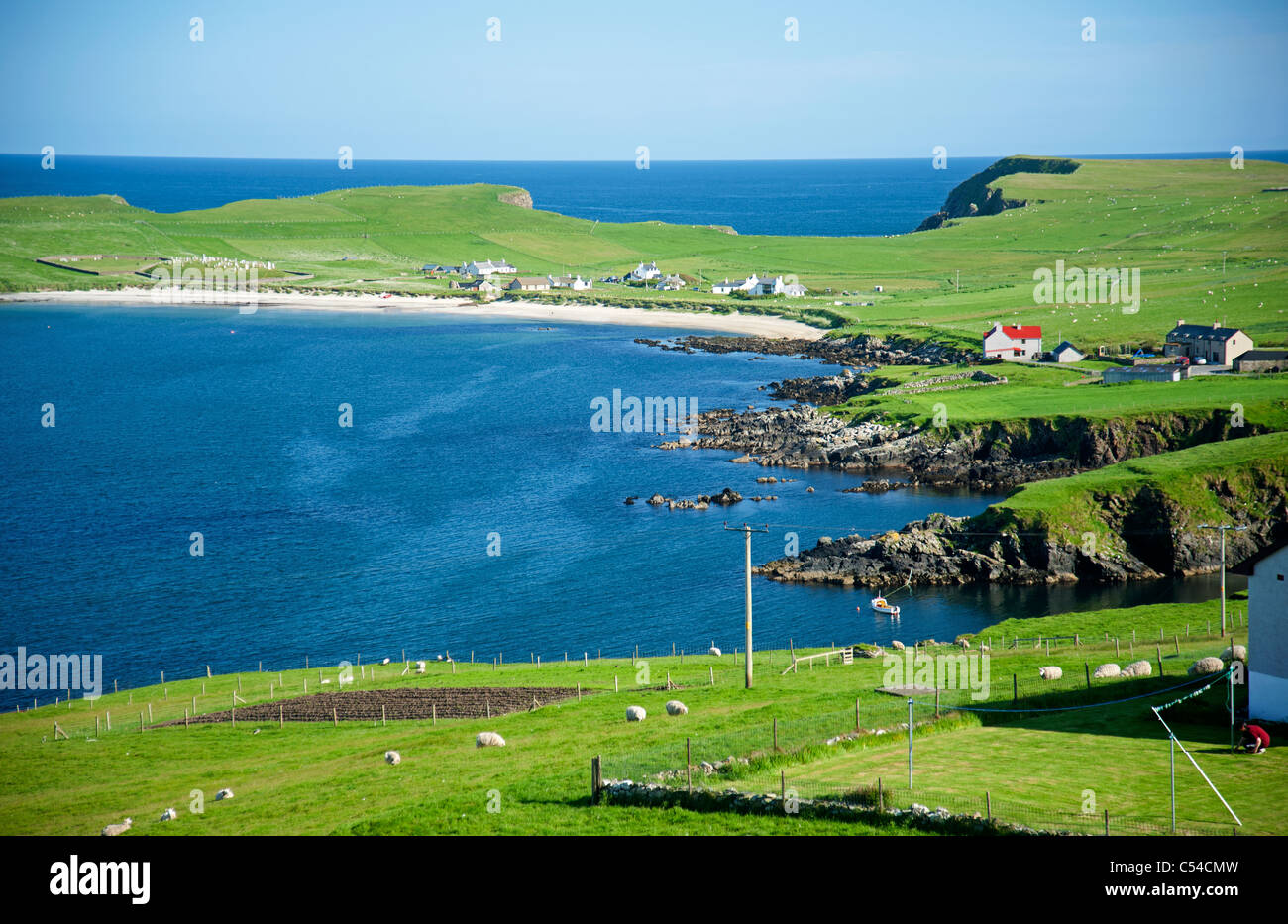 Levenwick on the East Coast South Shetland Isle Mainland  SCO 7531 Stock Photo