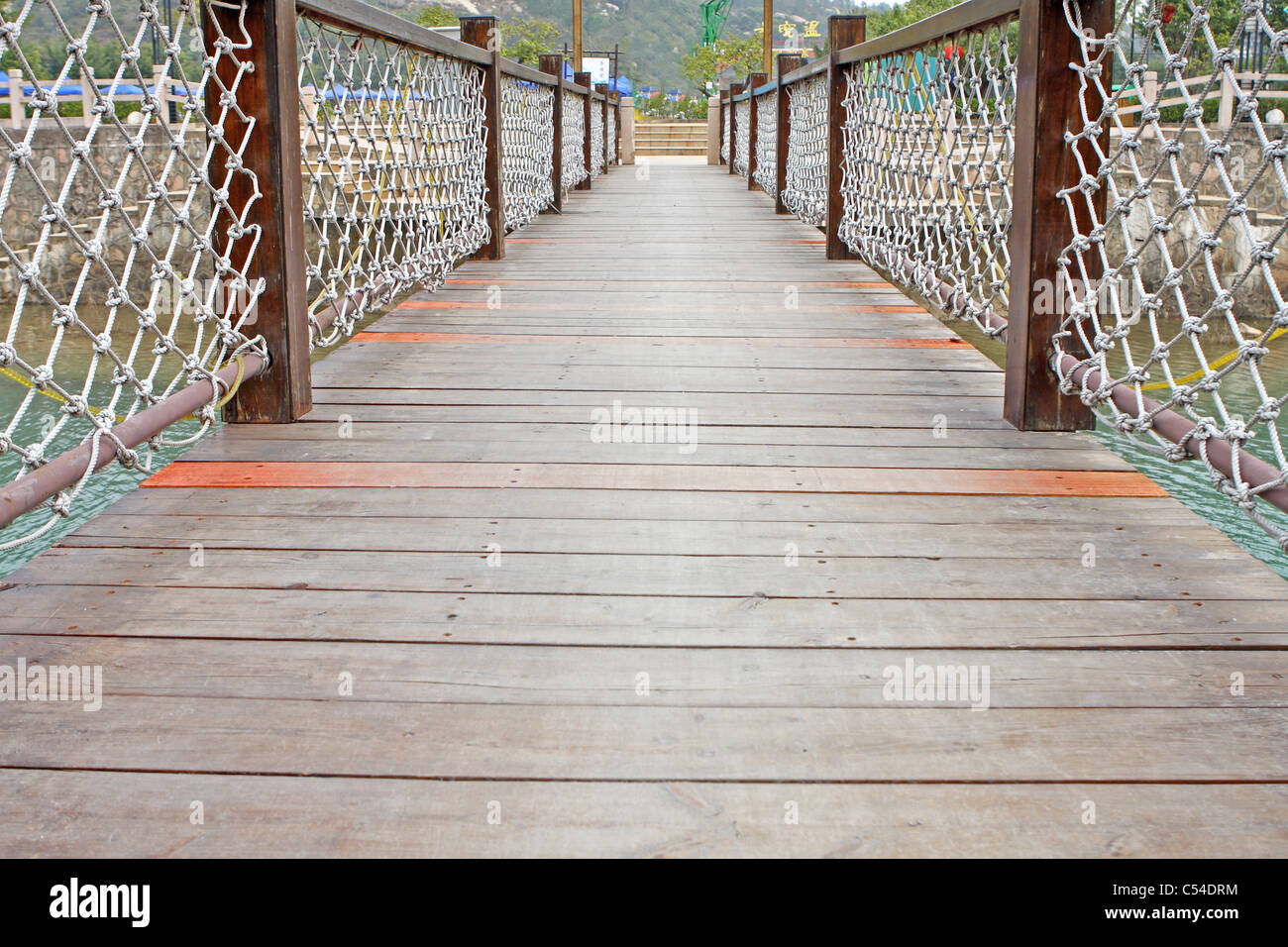 wood bridge close up at day Stock Photo Alamy