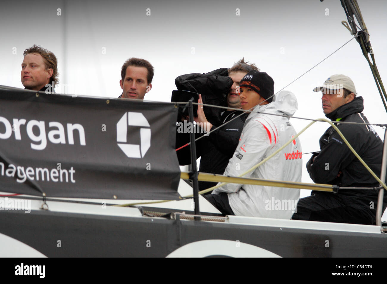 Hugo Boss, Alex Thomson, Lewis Hamilton, Sir Ben Ainslie Stock Photo