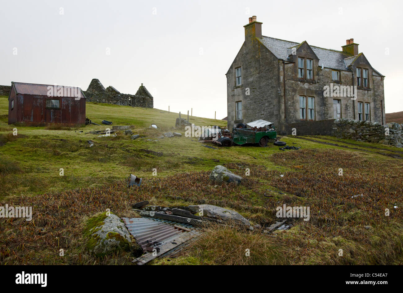 Traditional Farmhouse Unst Shetland Islands UK Stock Photo