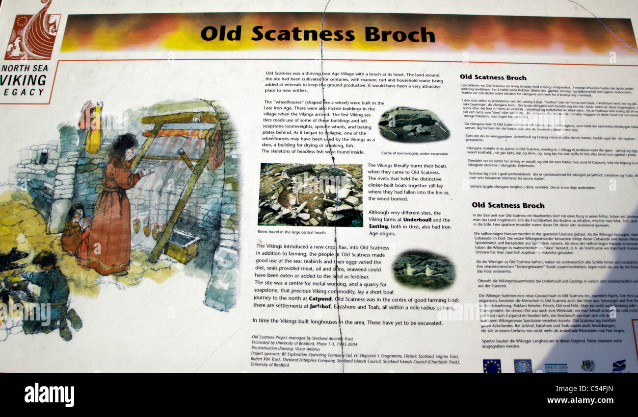 Old Scatness Broch Shetland Islands UK Stock Photo