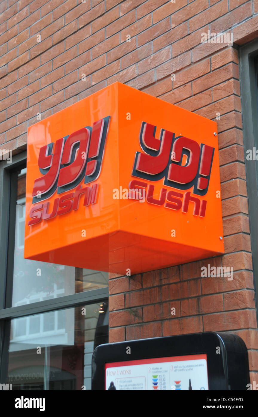 Yo Sushi restaurant sign logo Stock Photo - Alamy