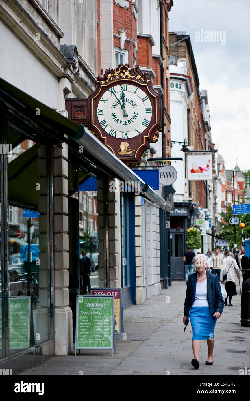 Waitrose store on Marylebone High Street, W1, London, United Kingdom Stock Photo
