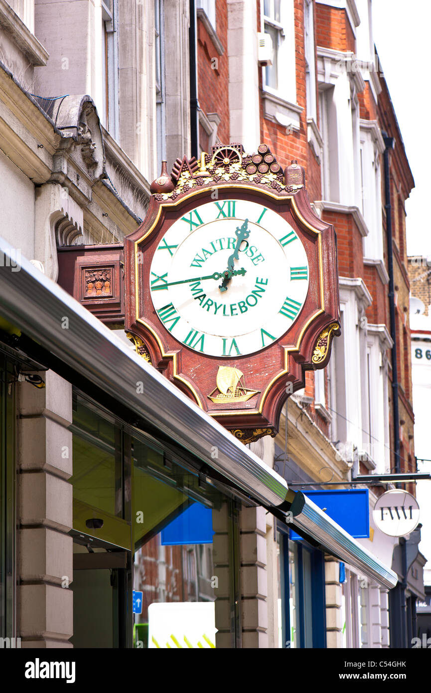 Waitrose store on Marylebone High Street, W1, London, United Kingdom Stock Photo