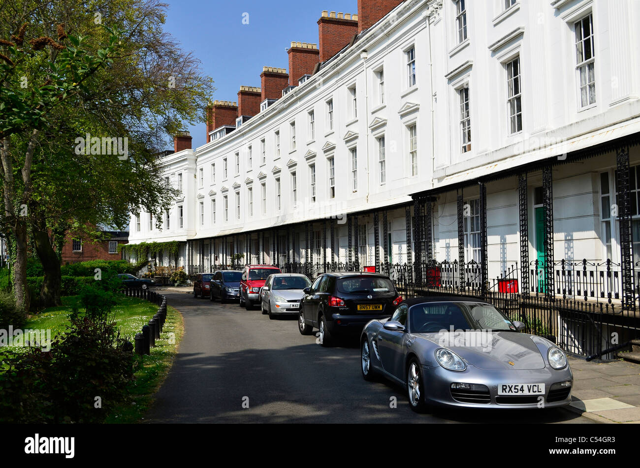 Leamington Spa, Warwickshire, UK. View of Lansdowne Circus