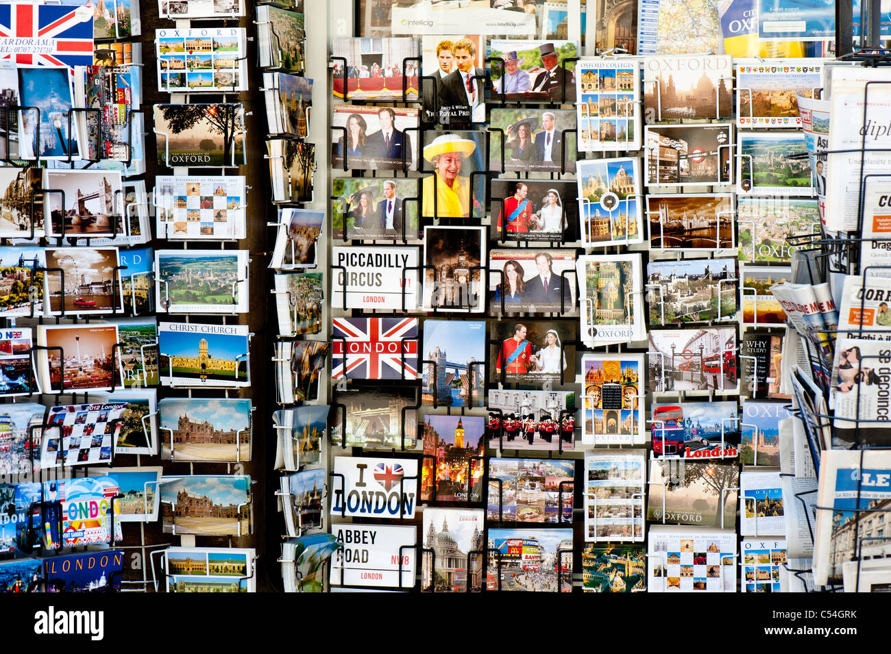 Postcards on sale, Oxford, Oxfordshire, United Kingdom Stock Photo