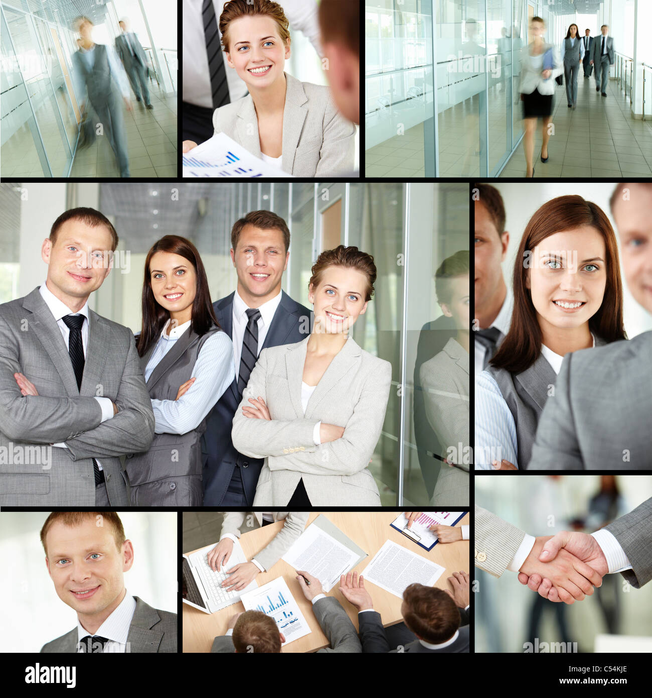 Collage of different business people in office Stock Photo - Alamy