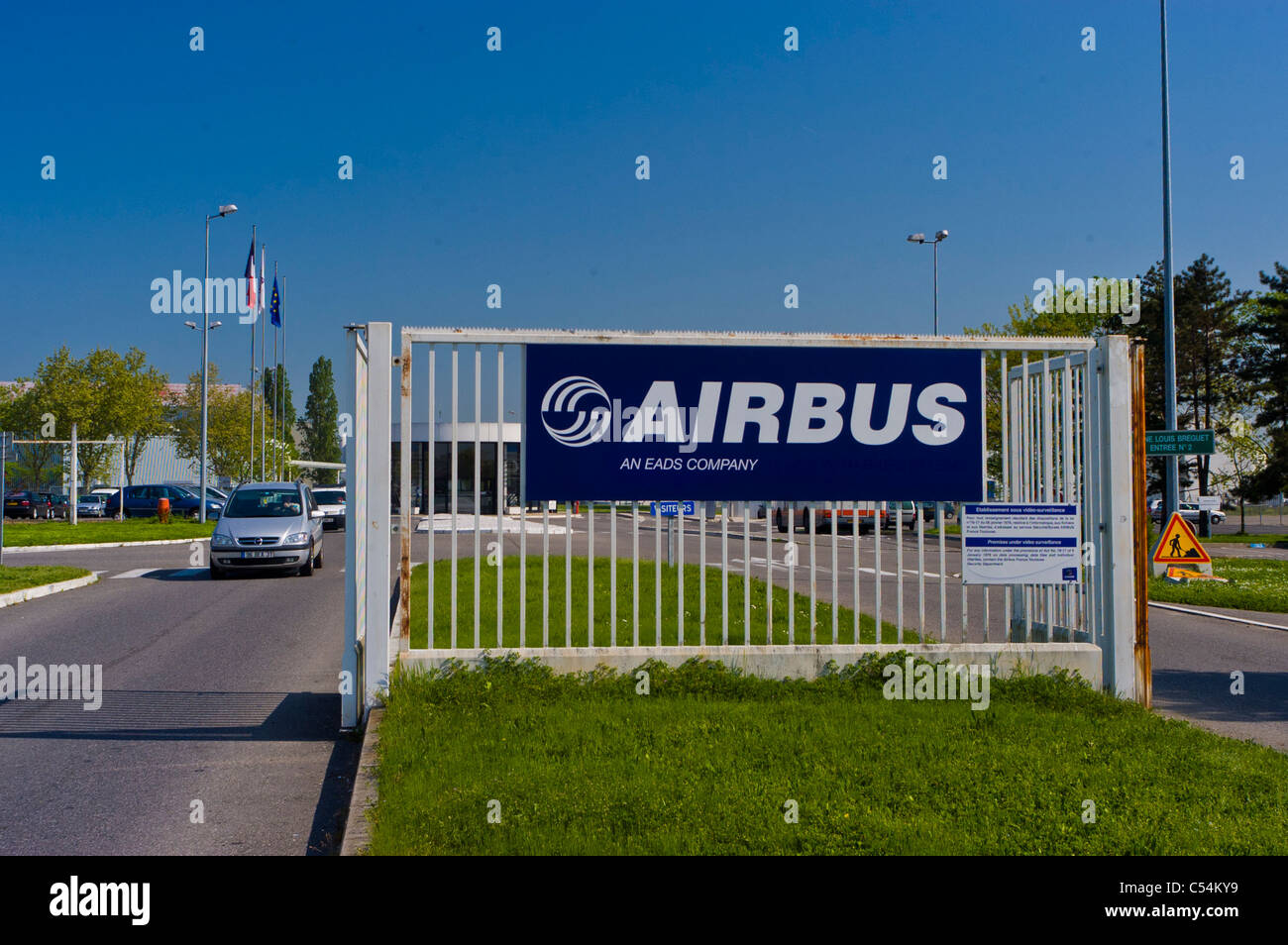 Toulouse, France, Airbus Corporate Headquarters and Aeronautic Factory, Front Gate with Sign ...