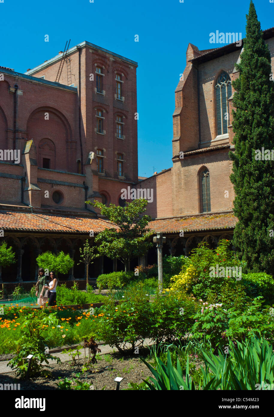 Toulouse, France, French Archaeological Museum, 'Musee des Augustins', Outside Courtyard Garden Stock Photo