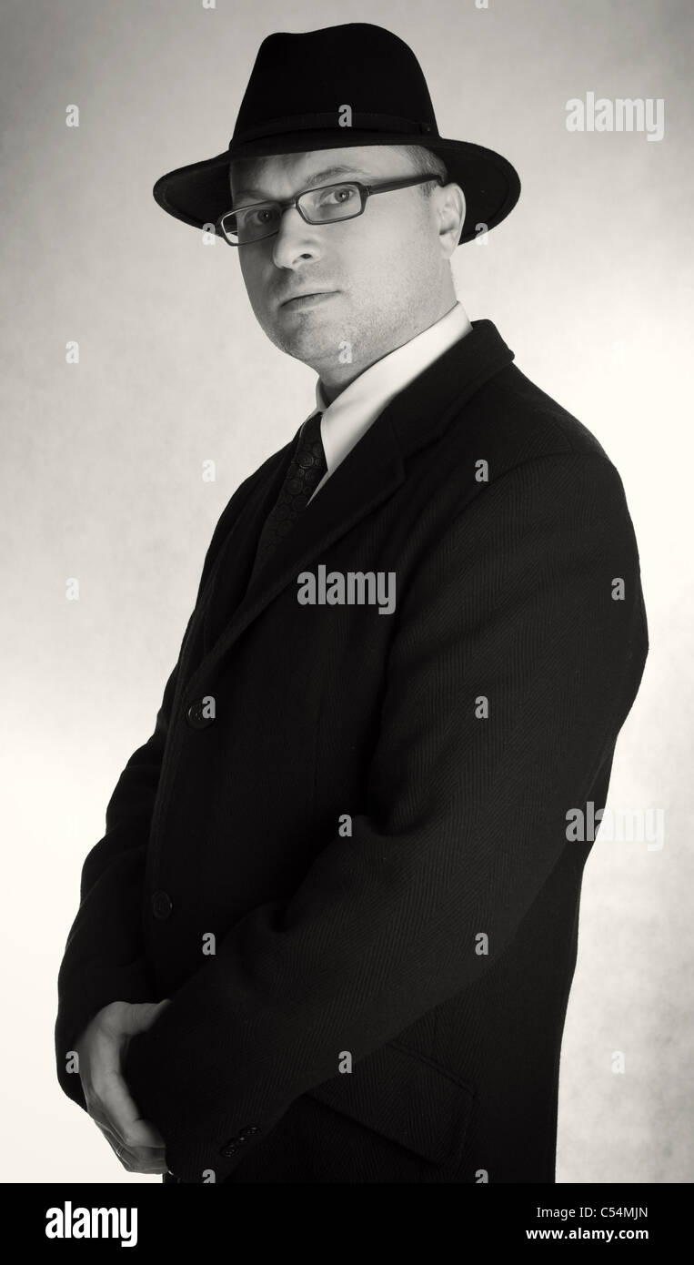 Portrait of an elegant man. Black and white Stock Photo - Alamy
