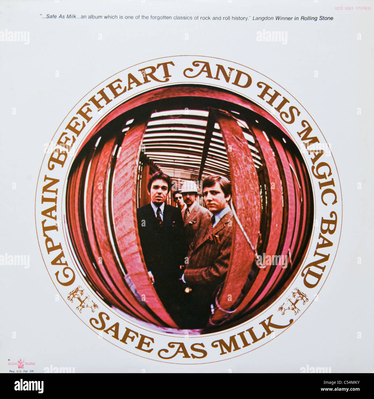 Cover of original vinyl album Safe As Milk by Captain Beefheart and the Magic Band released 1970 on Buddah Records Stock Photo