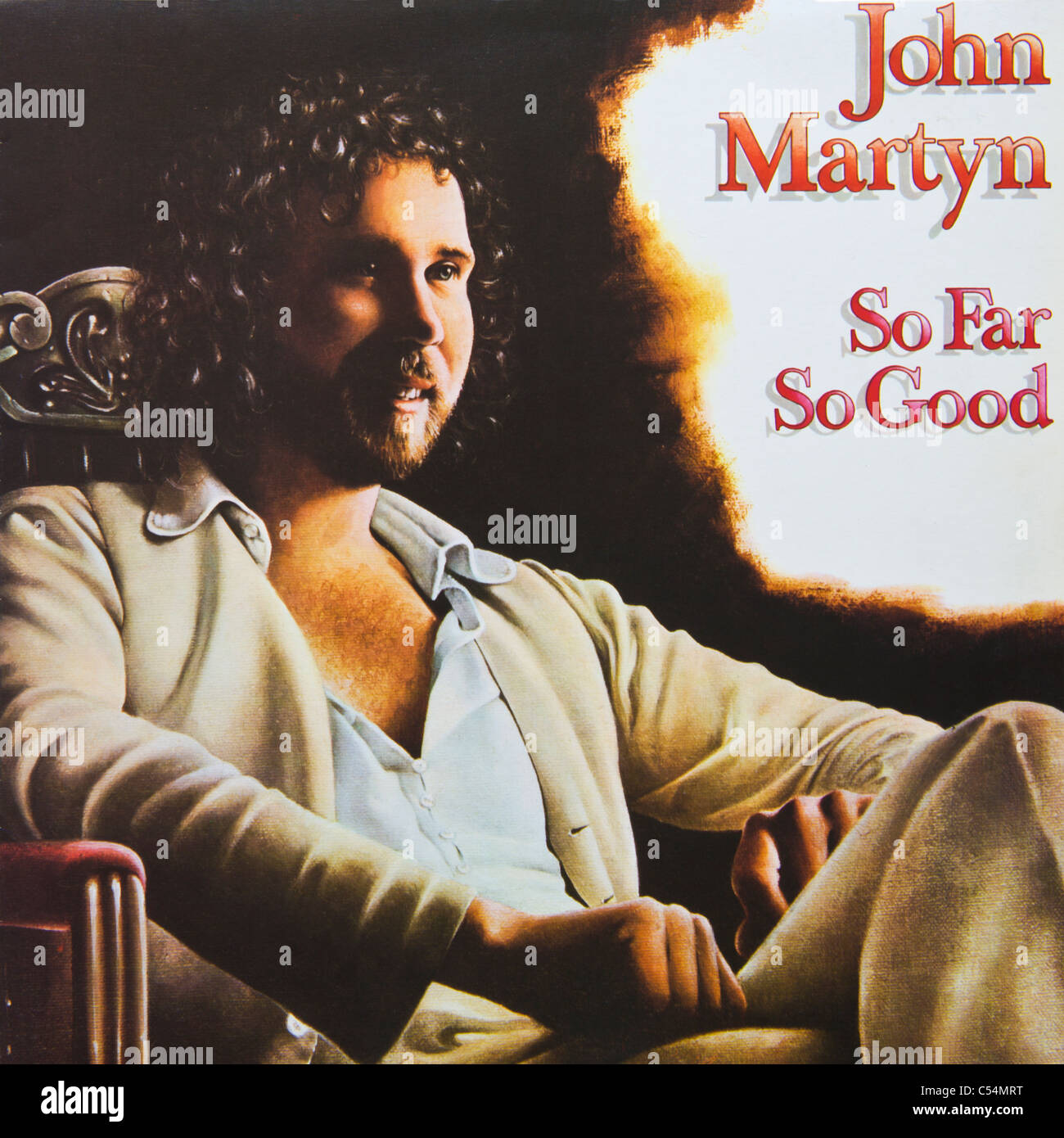 Cover of original vinyl album So Far So Good by John Martyn released 1977 on Island Records Stock Photo