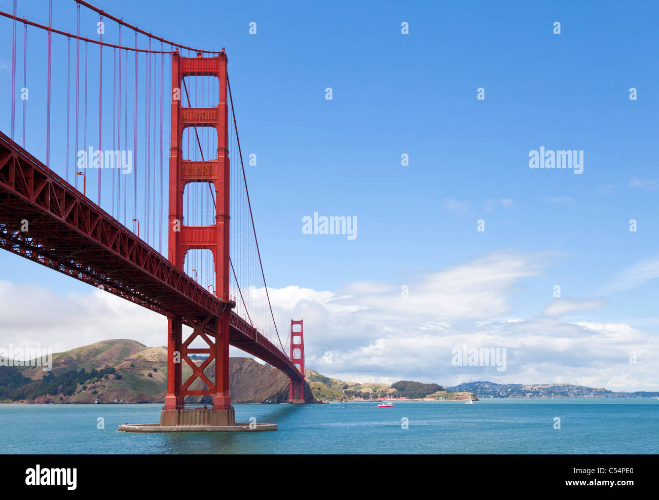 San Francisco The Golden Gate Bridge linking the city with Marin County from Fort Point City of San Francisco California USA Stock Photo