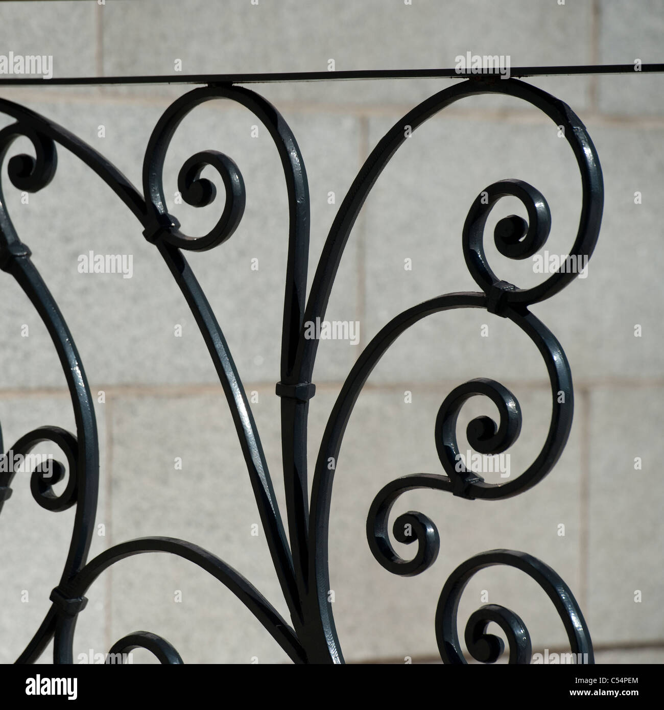 Close-up of a wrought iron railing, Busan, Yeongnam, South Korea Stock ...