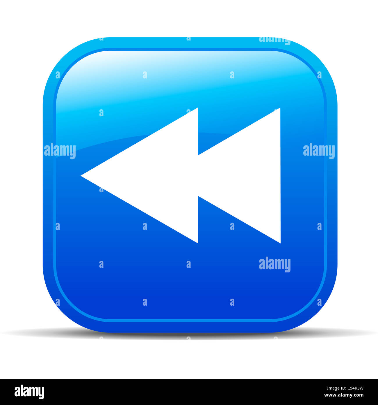 Rewind Internet button Icon Stock Photo - Alamy