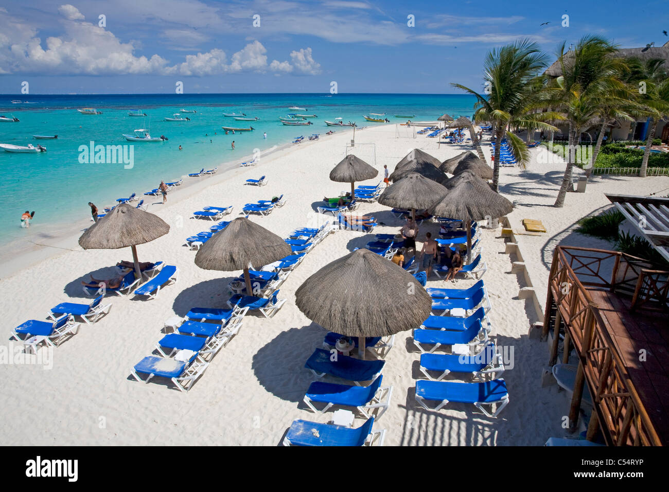 Beach of Playa del Carmen, Yucatan, Mexico, Caribbean Stock Photo