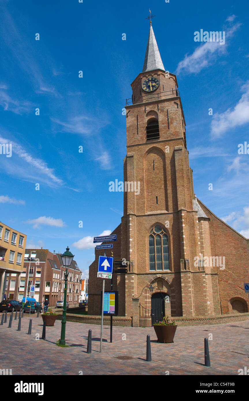 Oude Kerk church along Kaizerstraat street Scheveningen district The