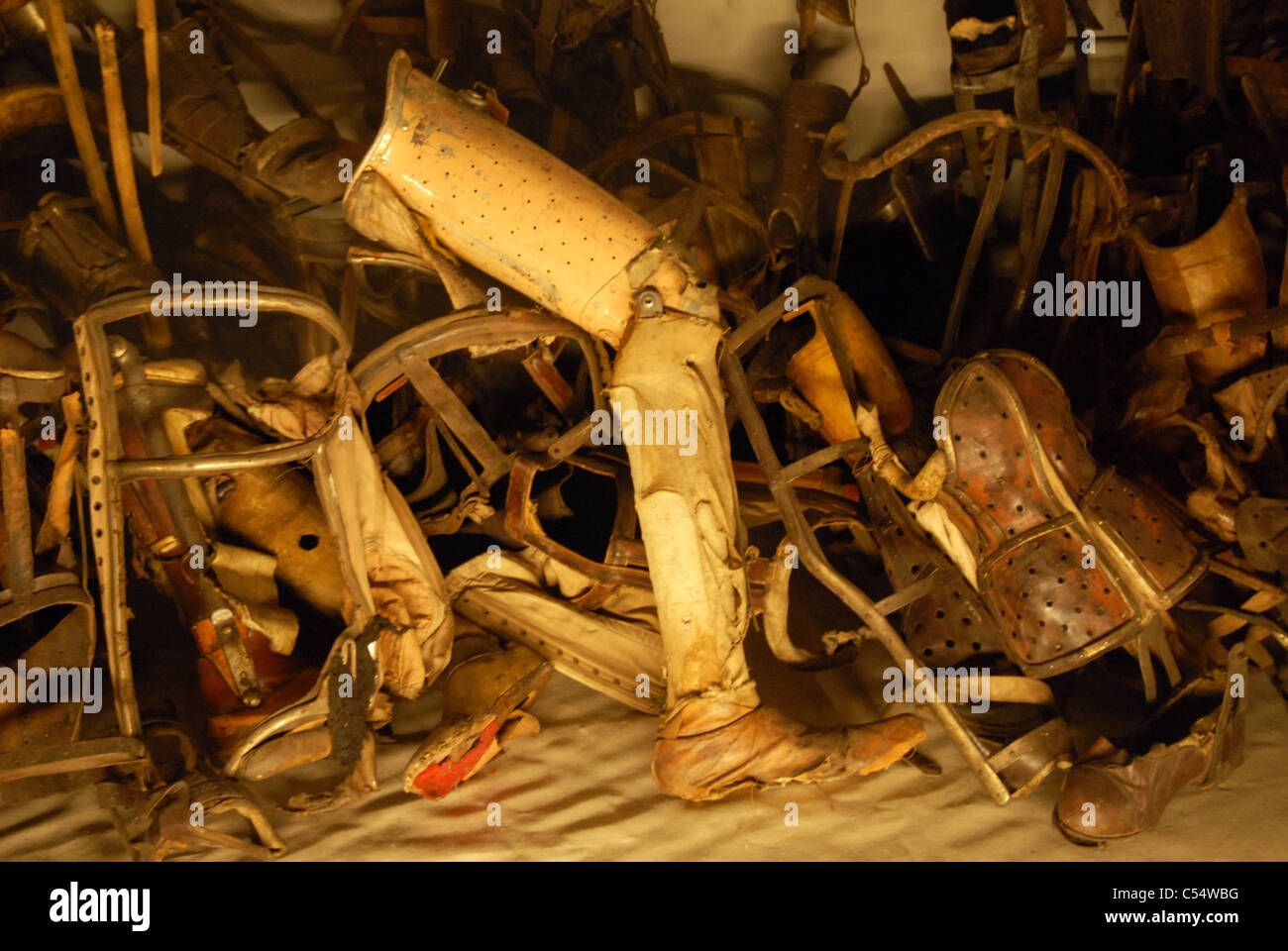 Display of Prisoner's Artificial Limbs, Auschwitz I, Oświęcim, Poland ...
