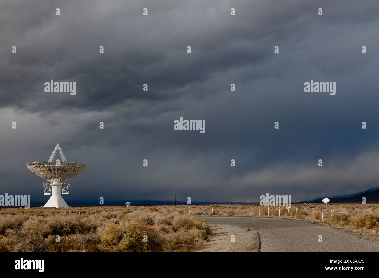 Radio telescopes in a field, Owens Valley Radio Observatory, Owens