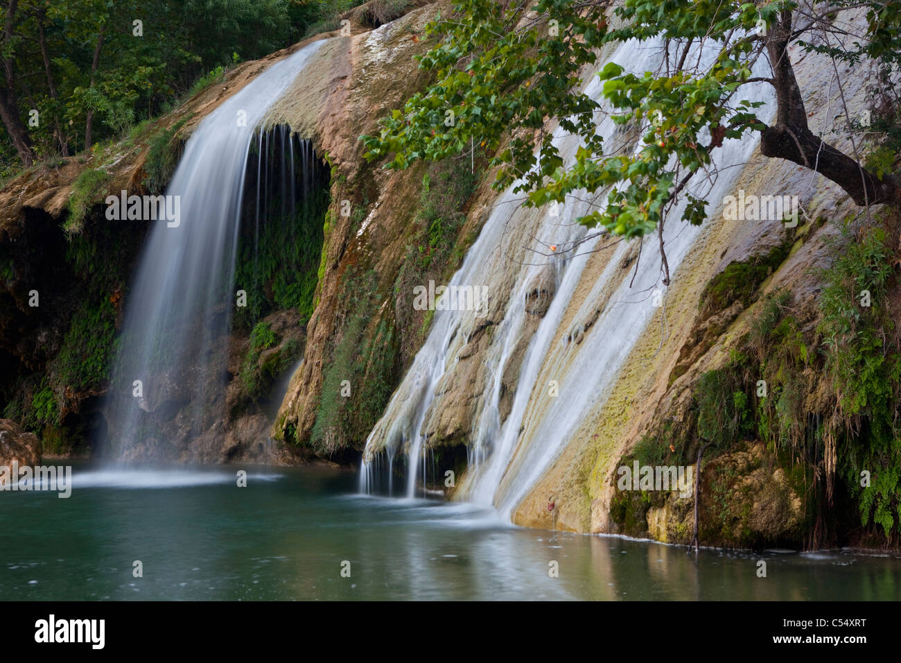Waterfall in a forest, Turner Falls, Arbuckle Mountains, Oklahoma, USA Stock Photo