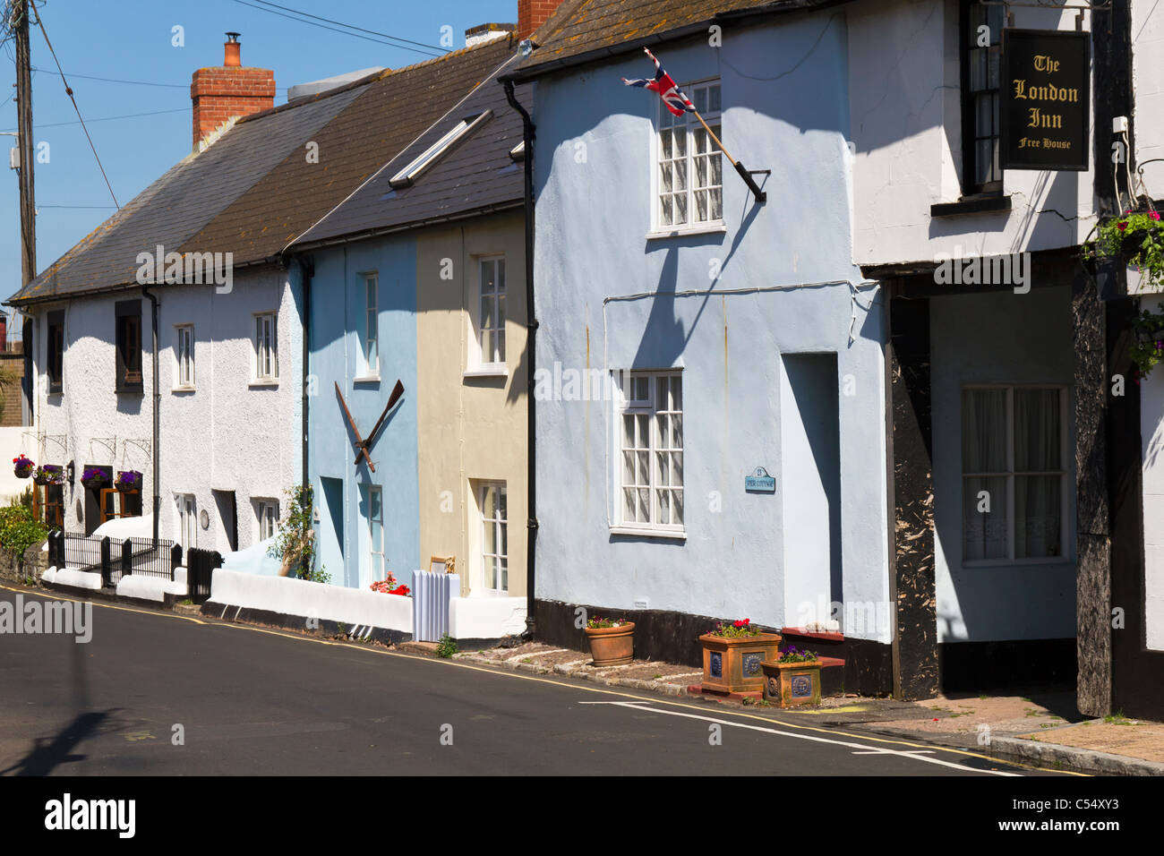 Terraced cottages in the coastal town of Watchet somerset Stock Photo