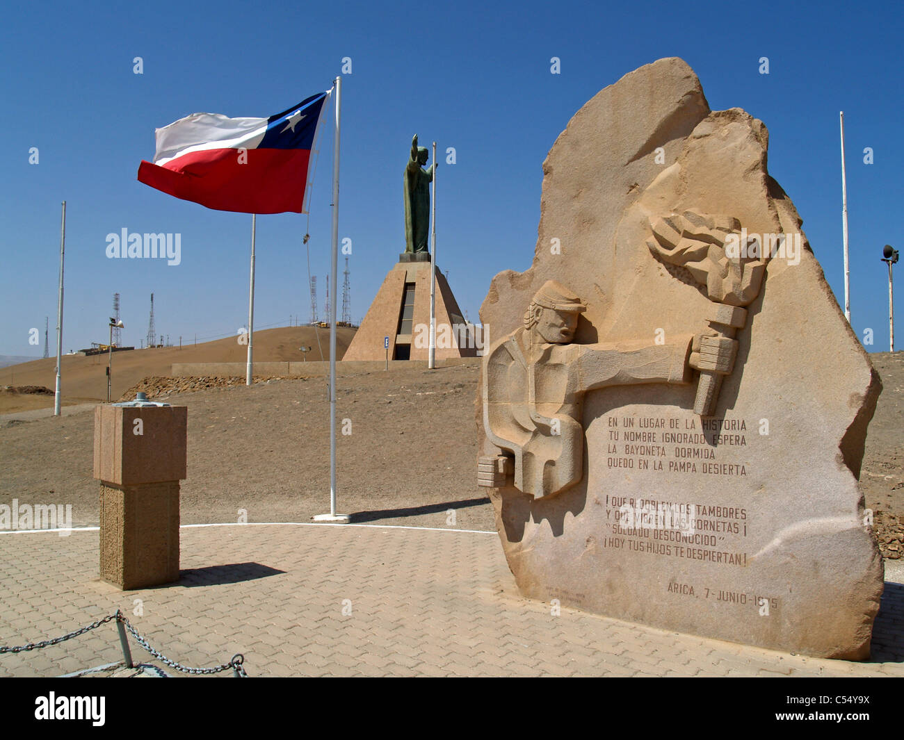 Commemorative of the War of the Pacific with Bolivia in Arica, Chile Stock Photo